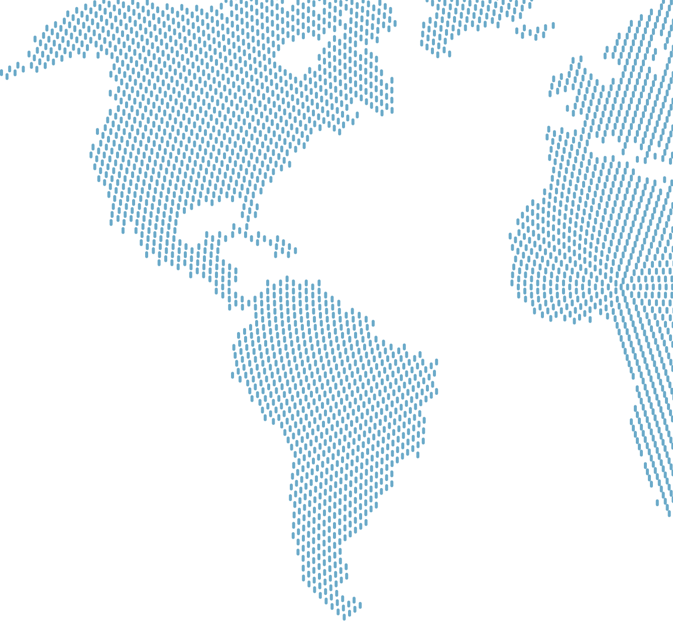 World map showing market coverage